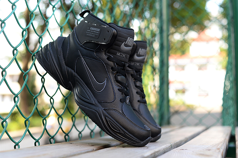 Nike M2K Tekno Mid All Black Shoes - Click Image to Close